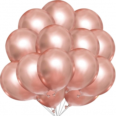 Balony lateksowe metaliczne różowe złoto 50 sztuk